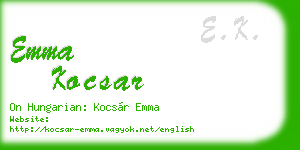 emma kocsar business card